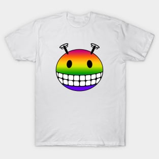 Rainbow Alien Smiley Face T-Shirt